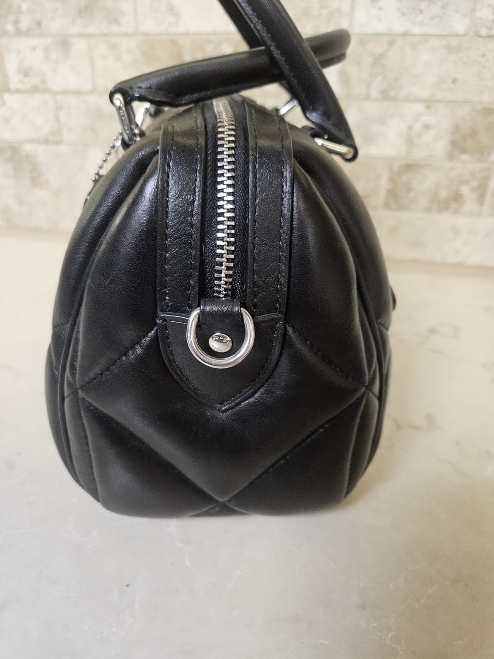 Coach Medium Rowan Satchel in Quilted Black - Picture 5 of 9